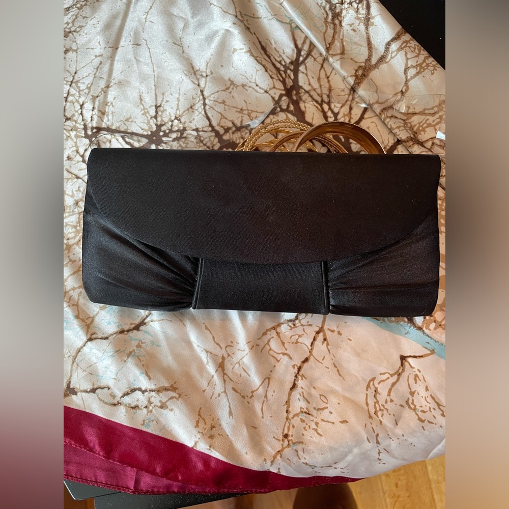 Black Satin Evening Bag